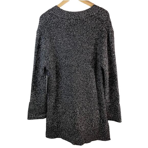 NWT Athleta Women's Shasta V-Neck Sweater Wool Blend Hi Low Black Marl Small New - Picture 3 of 11